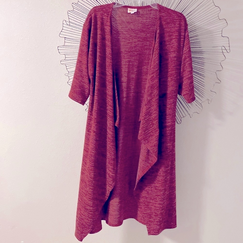 LulaRoe Duster Open Front Mauve Burgundy Size Small to Large